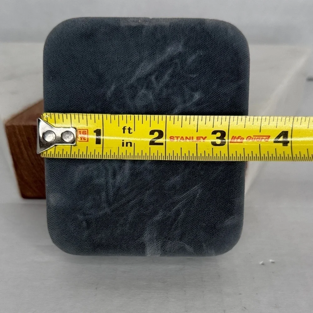 Estate Gray Velvet Travel Jewelry Box